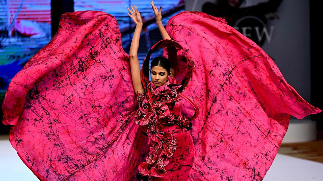 Limak Kamil’s latest creation steals the spotlight at Colombo Fashion Week. Picture: Ishara S. Kodikara/AFP