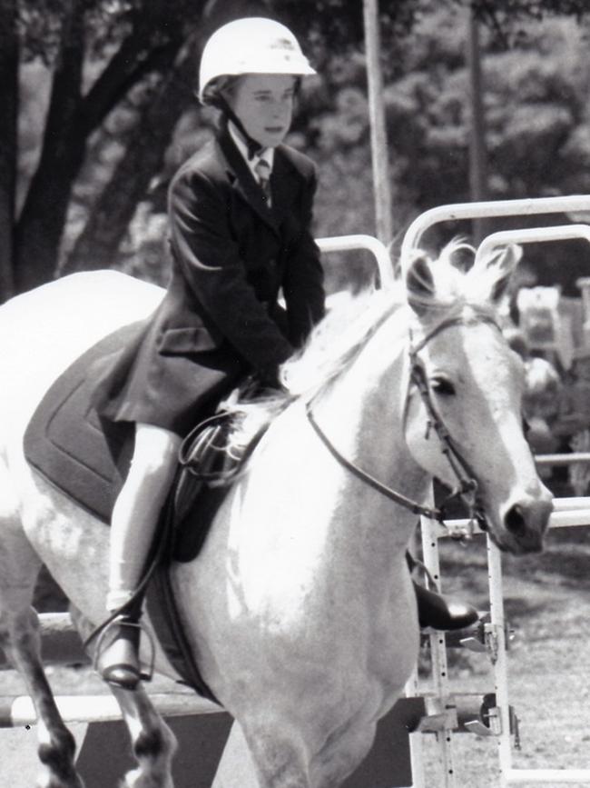 Clare Lindop, aged 11, show jumping with Annie at the Warrnambool Pony Club in the early 1990s.