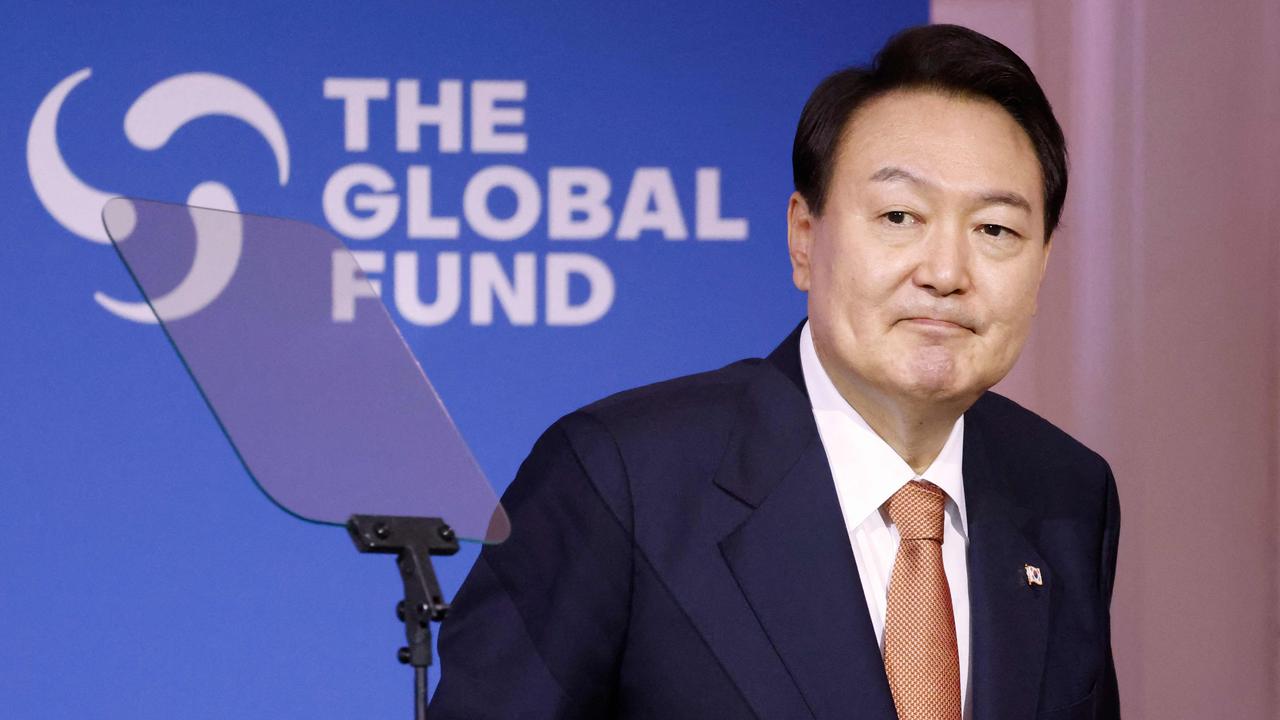 South Korean President Yoon Suk-yeol attended the Global Fund's Seventh Replenishment Conference in New York. Picture: Ludovic Marin/AFP