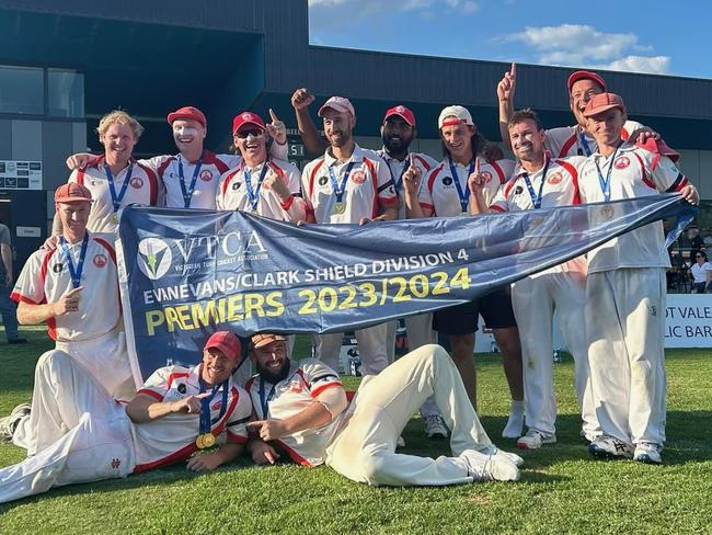 Gellibrand celebrates its VTCA Division 4 premiership.