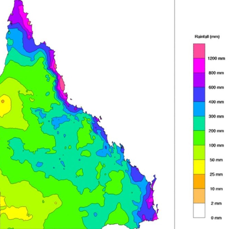 Queensland rainfall totals for autumn. Picture: BOM