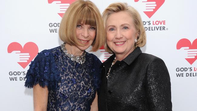 Vogue editor-in-chief Anna Wintour with Hillary Clinton.