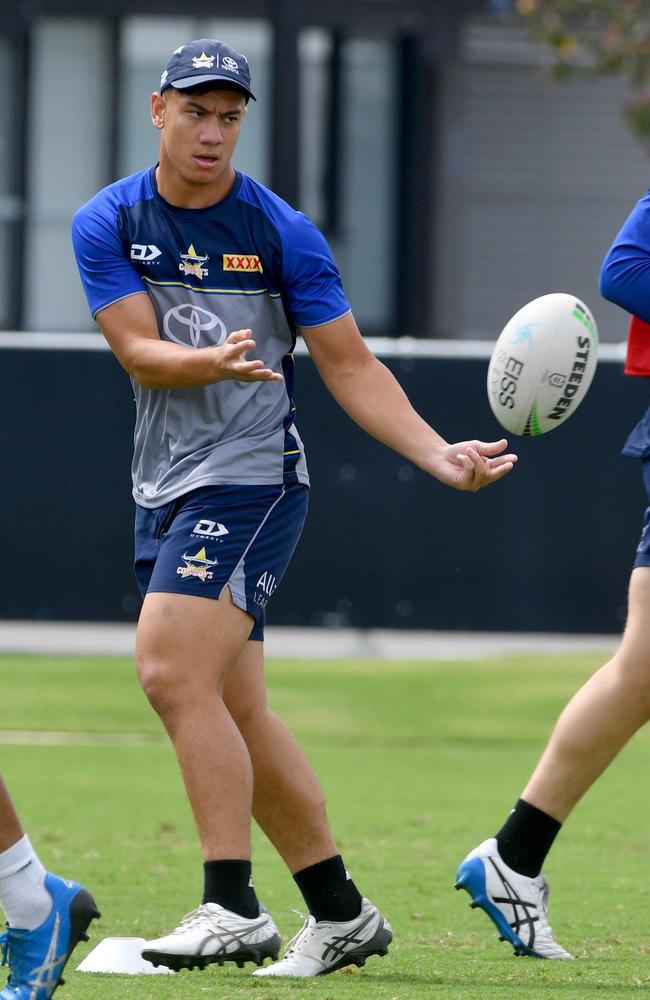 North Queensland Cowboys training at Hutchinson Builders Centre. Daejarn Asi, Picture: Evan Morgan