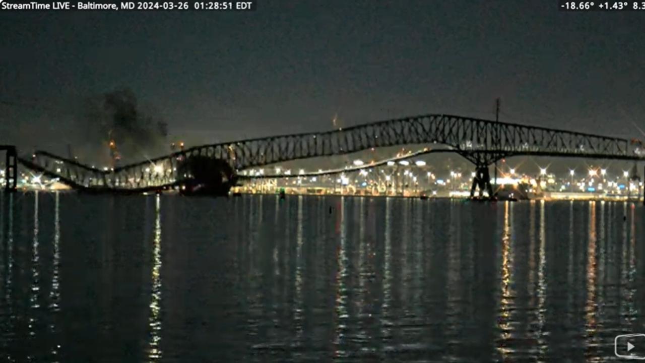 The port in Maryland’s largest city said the first “RoRo” ship had arrived since the collapse on March 26. Picture: StreamTime Live