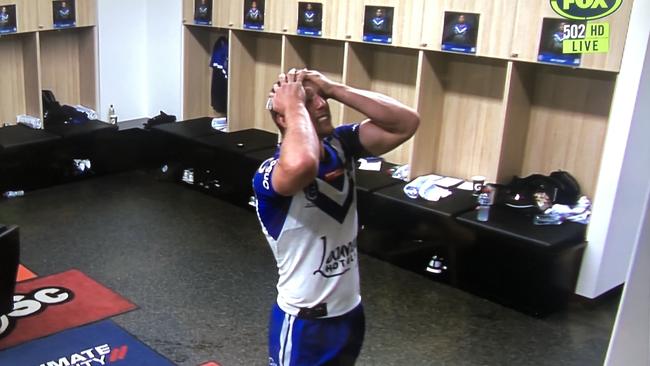 Jack Hetherington looks on as the Cowboys score shortly after he was sent off. Picture: Fox League