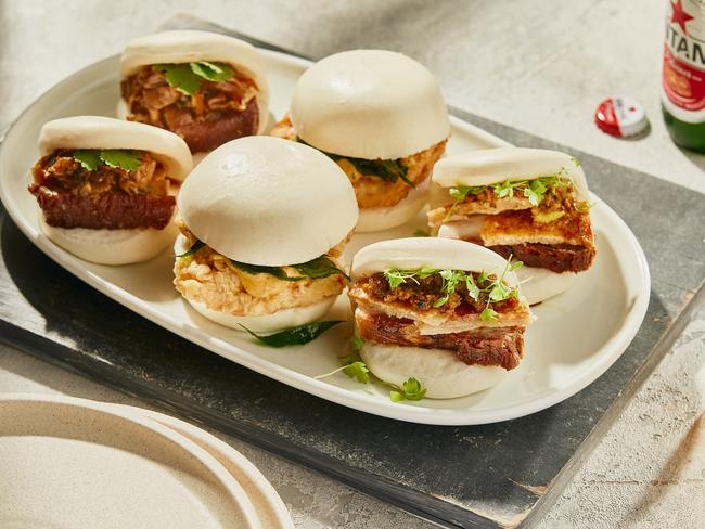 Fried chicken bao. Picture: Griffin Simm