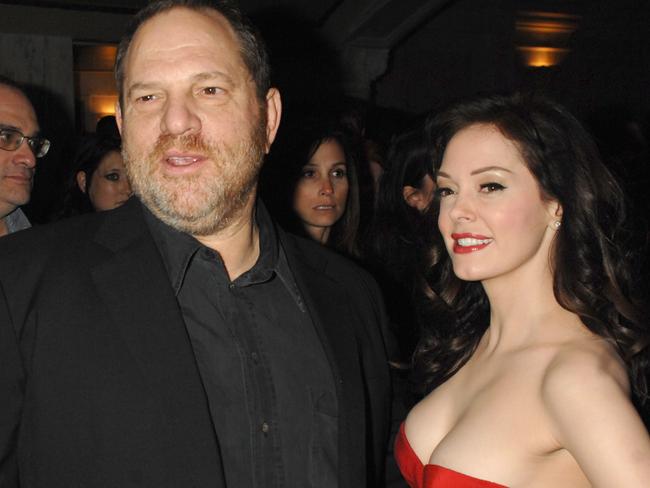 Harvey Weinstein and Rose McGowan, who was one of the first Hollywood actresses to make allegations of sexual misconduct against the movie mogul. Pic: Jeff Kravitz/FilmMagic for V                        ariety Magazine