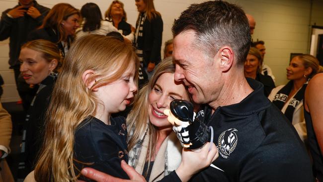 Craig McRae and family. Picture: Getty Images