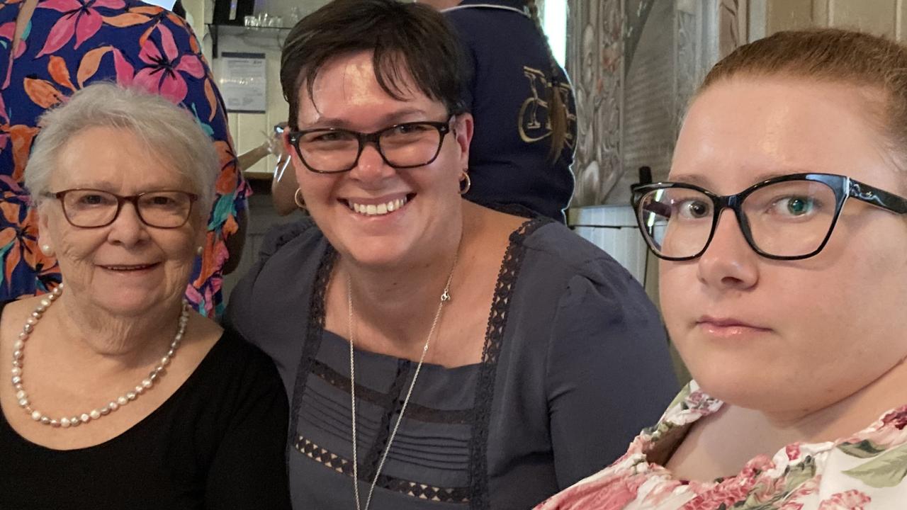 Gympie high tea for International Women's Day – Dot Hanson, Christa Moxey and Jessica Moxey.