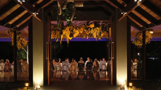 Sunday night's dinner at Qualia's Long Pavilion. Picture: Hamilton Island