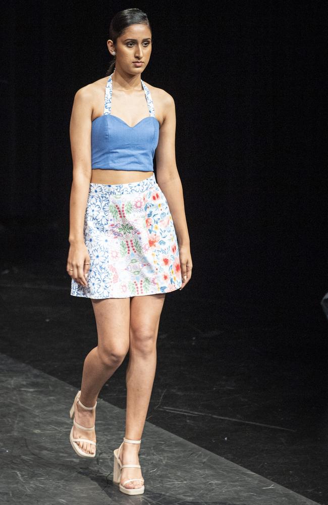 Designs by Fairholme College fashion are featured on the Emerging Designers runway of Toowoomba Fashion Festival at The Armitage Centre, Saturday, March 16, 2024. Picture: Kevin Farmer