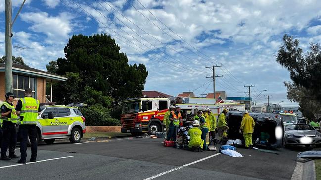 The crash scene morning at Golden Beach, Sunshine Coast. Picture: Contributed