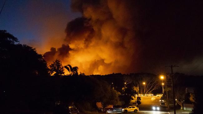 Residents were forced to leave their homes as the bushfire approached. Picture: Lachie Millard