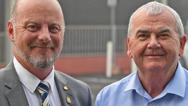 Gympie RSL Sub-Branch president Martin Muller and manager Steve Lancaster. Picture: Shane Zahner