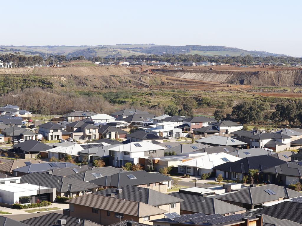 Civil and housing construction under way at the Gen Fyansford housing estate at Geelong.