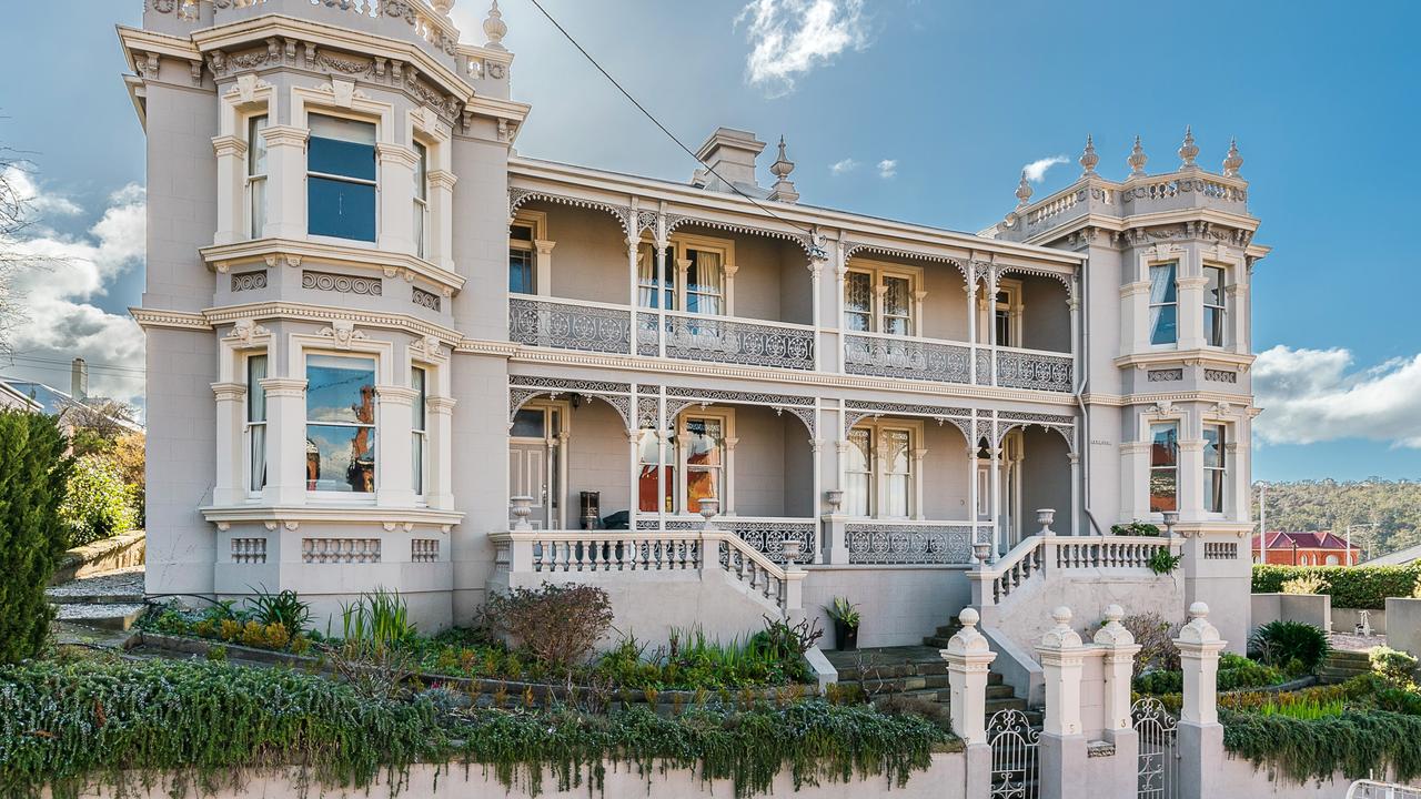 This grand home at 3-5 Swan Street, North Hobart, is on the market for circa $4m. Photo: Supplied