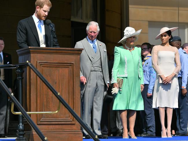 Harry lauded his father’s charity work during his speech. Picture: AFP/Dominic Lipinski