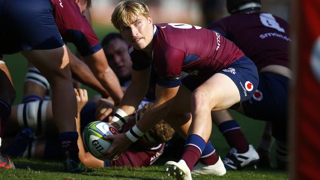 Tate McDermott clears the ruck in Durban. Picture: Getty