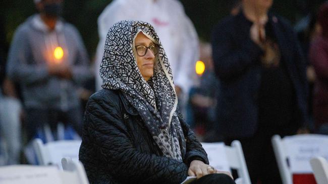 Sally Capp wears a scarf at the Invasion Day Dawn Service in January. Picture: David Geraghty