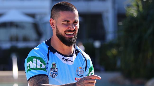 KINGSCLIFF, AUSTRALIA — JULY 04: Nathan Peats during the New South Wales Blues State of Origin media opportunity at Salt Beach on July 4, 2017 in Kingscliff, Australia. (Photo by Chris Hyde/Getty Images)
