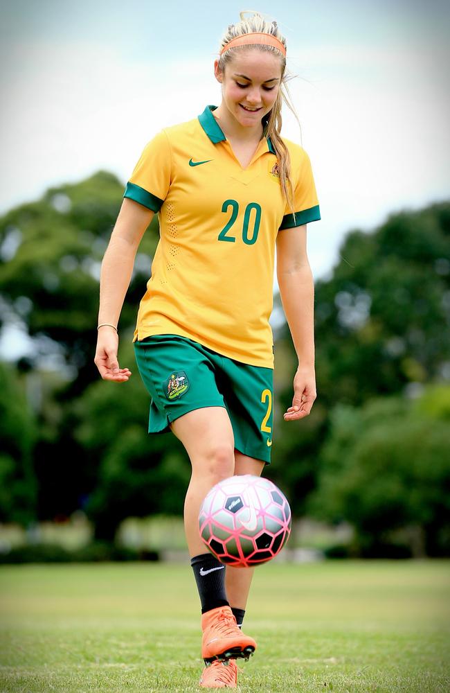 Ellie Carpenter was the youngest girl to qualify for the Matildas. Picture: Adam Taylor