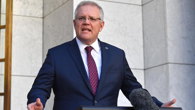 Prime Minister Scott Morrison at a press conference at Parliament House in Canberra, Friday, June 5, 2020. Picture: AAP Image/Mick Tsikas.