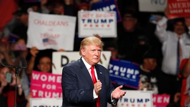 Donald Trump at Macomb Community College in 2016.