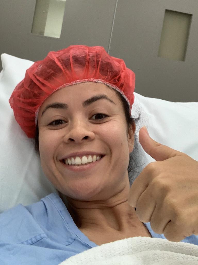 Sara undergoing her first operation in February 2019. Picture: Supplied