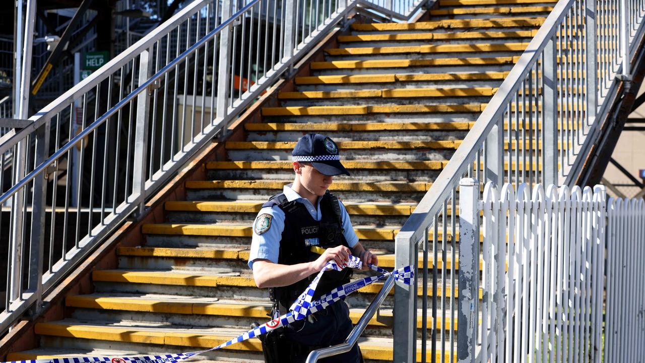 The horror incident happened when the pram carrying the two-year-olds rolled onto the tracks at Carlton train station in Sydney’s south about 12.25pm on Sunday. Picture: NewsWire / Damian Shaw