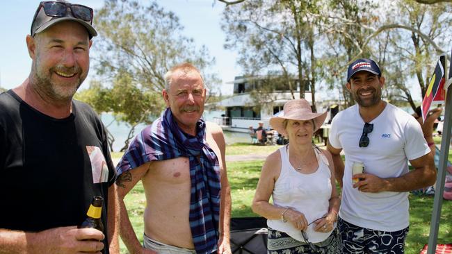 Grant 'Chooky' Fowler, Michael Freestone, Debbie Newton and Rod Davis at the Noosa Australia Day Festival at Lions Park Gympie Terrace, Noosaville on January 26, 2023. Picture: Katrina Lezaic