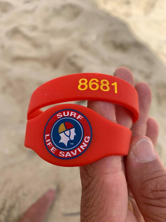 The 'Wristband Technology' developed by Surf Life Saving Western Australia. SUPPLIED.