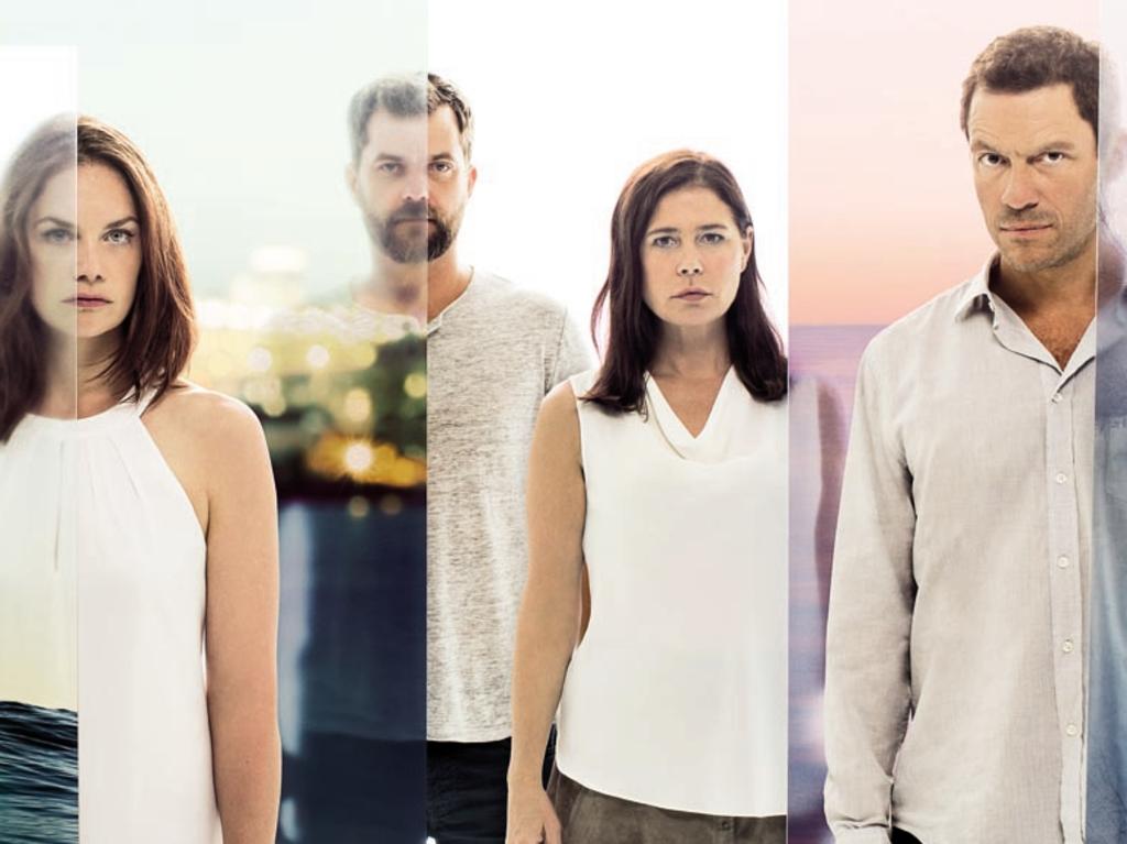 Ruth Wilson as Alison, Joshua Jackson as Cole, Maura Tierney as Helen and Dominic West as Noah Solloway in The Affair. Picture: Showtime