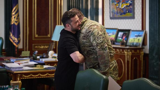 Ukrainian President Volodymyr Zelensky and the head of Ukraine’s security service Vasyl Malyuk in Kyiv. Picture: AFP