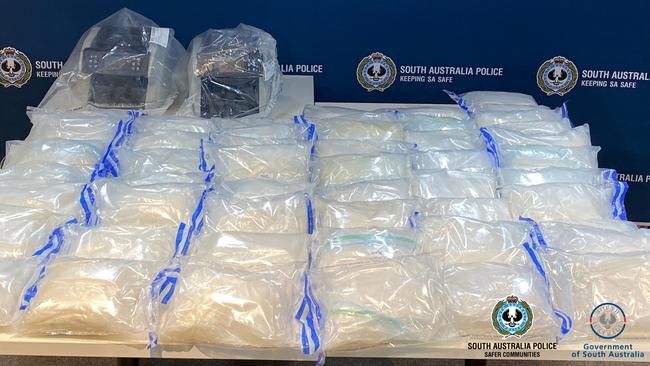 Shane Geoffrey May allegedly fled the country following the seizure of 50kg of methamphetamine at Port Wakefield in 2021. Picture: SA Police