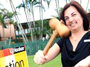 LJ Hooker Kingscliff property consultant Kathie Espley prepares for auction. Picture: Blainey Woodham