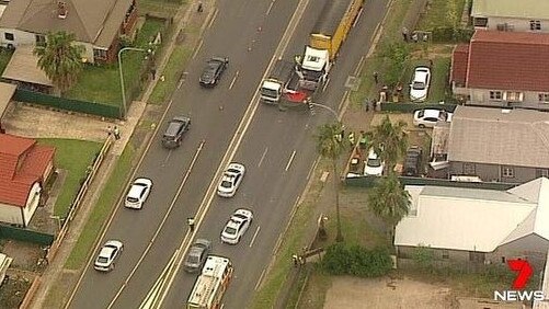 A pedestrian was killed at Granville. Picture: 7 News