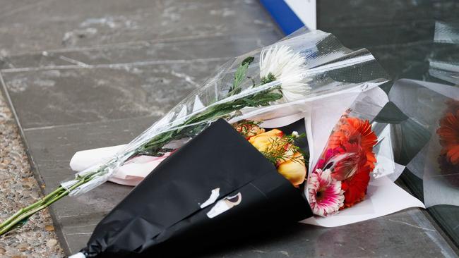 Flowers have been laid outside St Andrew’s Cathedral School. Picture: NCA NewsWire/David Swift