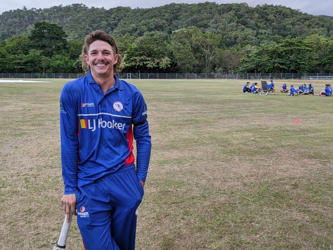 Barron River all-rounder Adam Trewin. Cricket Far North 2023-24.