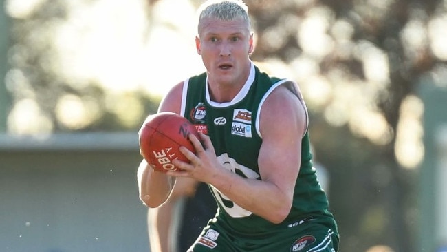 Richmond premiership star Josh Caddy debuted for Greensborough on the weekend. Picture: NVM Studios/Nathan McNeill