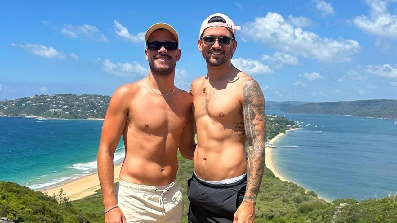 Jesse Baird (left) and partner Luke Davies. Picture: Instagram