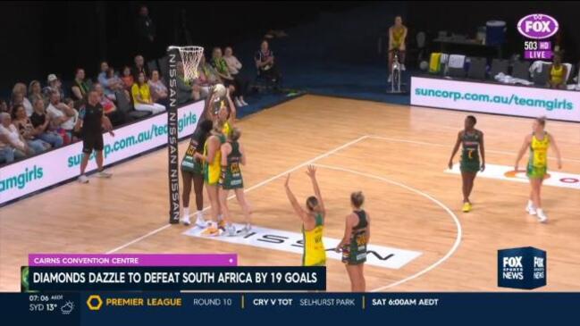 Diamonds dazzle to defeat South Africa by 19 points