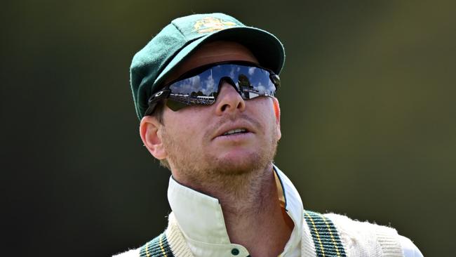 CHRISTCHURCH, NEW ZEALAND - MARCH 8: Steve Smith of Australia looks on during day one of the Second Test in the series between New Zealand and Australia at Hagley Oval on March 8, 2024 in Christchurch, New Zealand. (Photo by Kai Schwoerer/Getty Images)