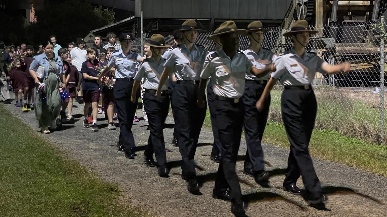 Hundreds gathered at Farleigh Mill just after 5am to join the Farleigh-Northern Beaches RSL sub branch service. Photo: Fergus Gregg