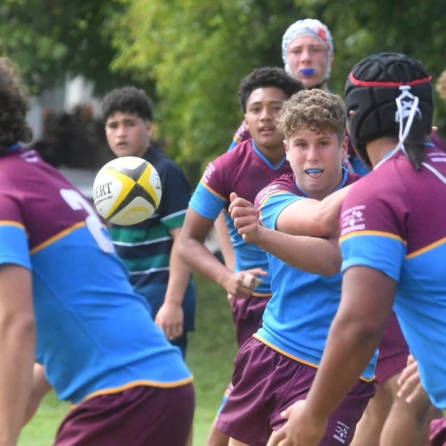 QLD Rugby Union State Championships (17-18 years boys) at the Townsville Sports Precinct. Friday May 23. South Coast against Metro North. Picture: Evan Morgan