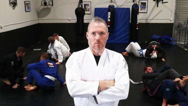 Former soldier Scott Steer at the veteran grappling studio. Picture: Jason O'Brien