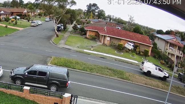 The moment driver loses control and ploughs into the Hinchinbrook home. Picture:TNV