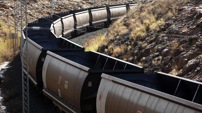 Generic view of coal train not far from the Anglo Coal German Creek mine, near the mining town of Middlemount, central Queensland.