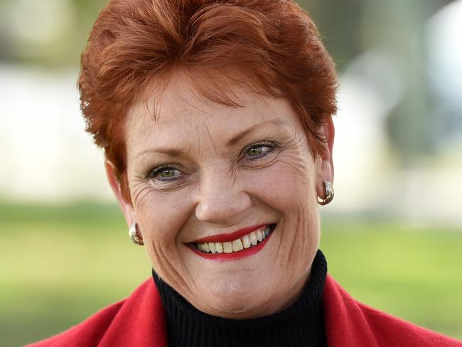 Queensland Senator-elect, One Nation's Pauline Hanson, smiles during a news conference in Brisbane, Monday, July 4, 2016. One Nation is expected to win two Senate seats in Queensland, one in NSW and possibly one in Western Australia. (AAP Image/Dan Peled) NO ARCHIVING