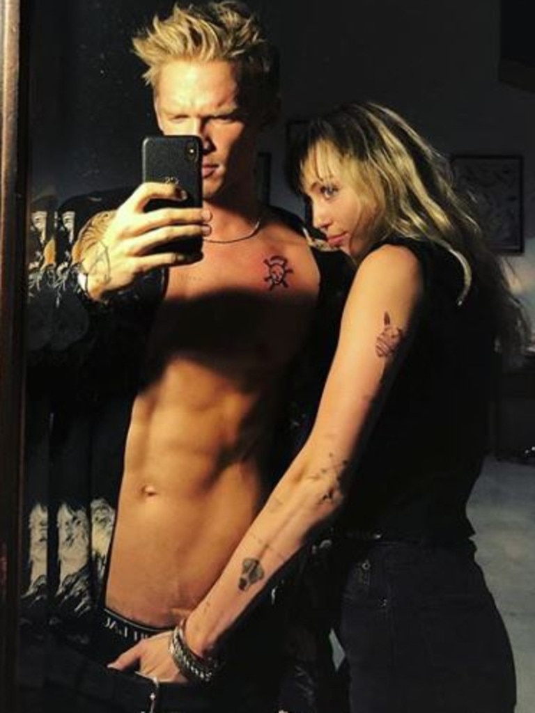 Miley Cyrus and Cody Simpson share racy selfie. Picture: Instagram