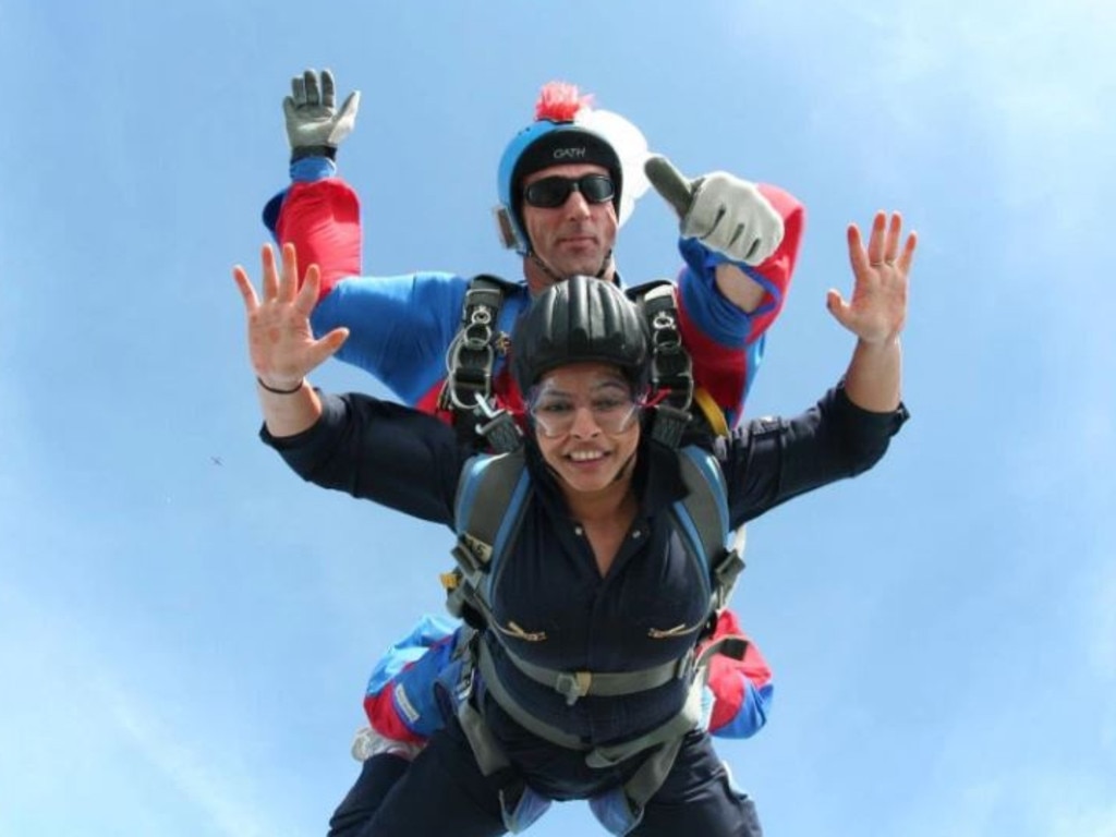 Monu enjoyed skydiving and bungee jumping before her accident two weeks ago. Picture: Monu Bhagit